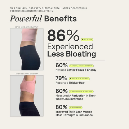 ARMRA Colostrum Powder | Gut Health & Bloating | Skin & Hair | Immunity | Keto, Gluten & Fat-Free | 90 Servings